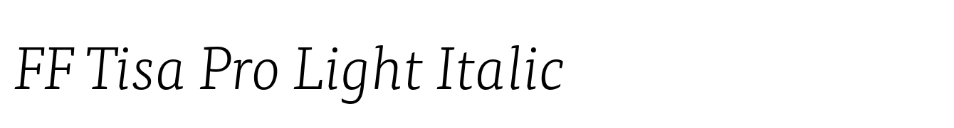 FF Tisa Pro Light Italic